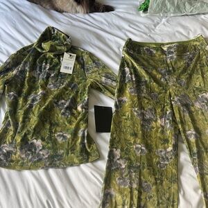 Tuckernuck Muted Meadows Velvet Pants and Turtleneck